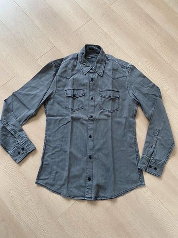 Chemise en jeans gris délavé homme Jules