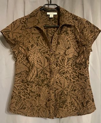 Chemise à motifs marrons »Dressbarn »manches courtes 