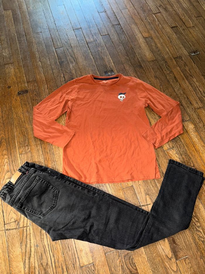 T-shirt vertbaudet et jeans Monoprix 14 ans