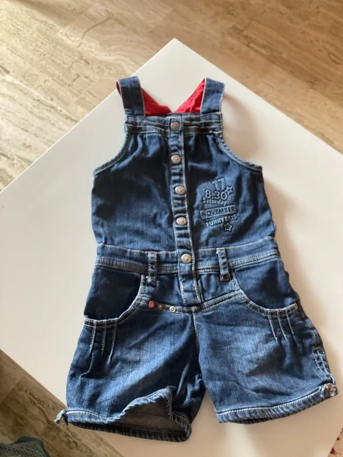 Salopette, short en jean 3 ans