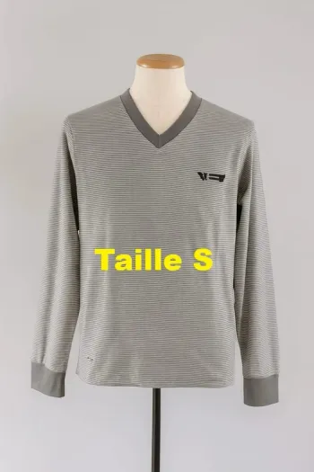 Tee shirt manche longue rayé gris blanc RG512 Taille S