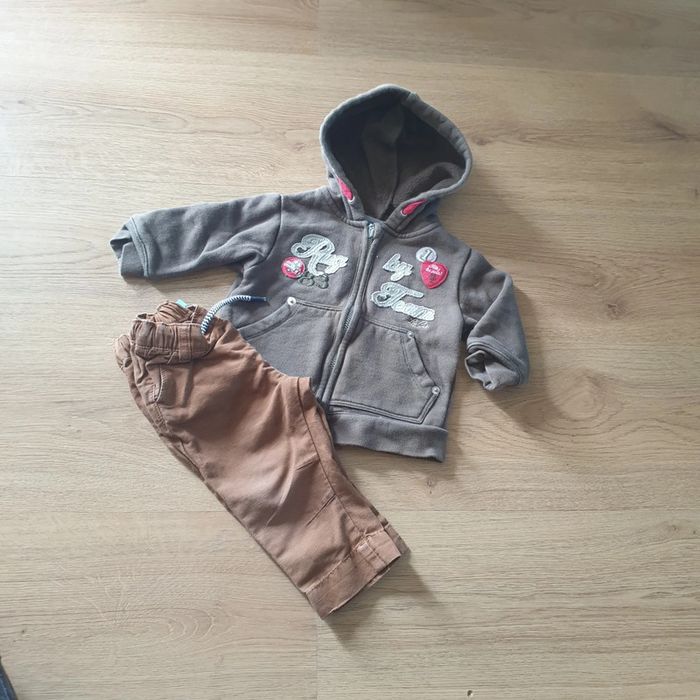 💚 Ensemble veste a capuche et pantalon 12 mois Obaïbi/Petits #emyfleury_12moisgarçon - photo numéro 1
