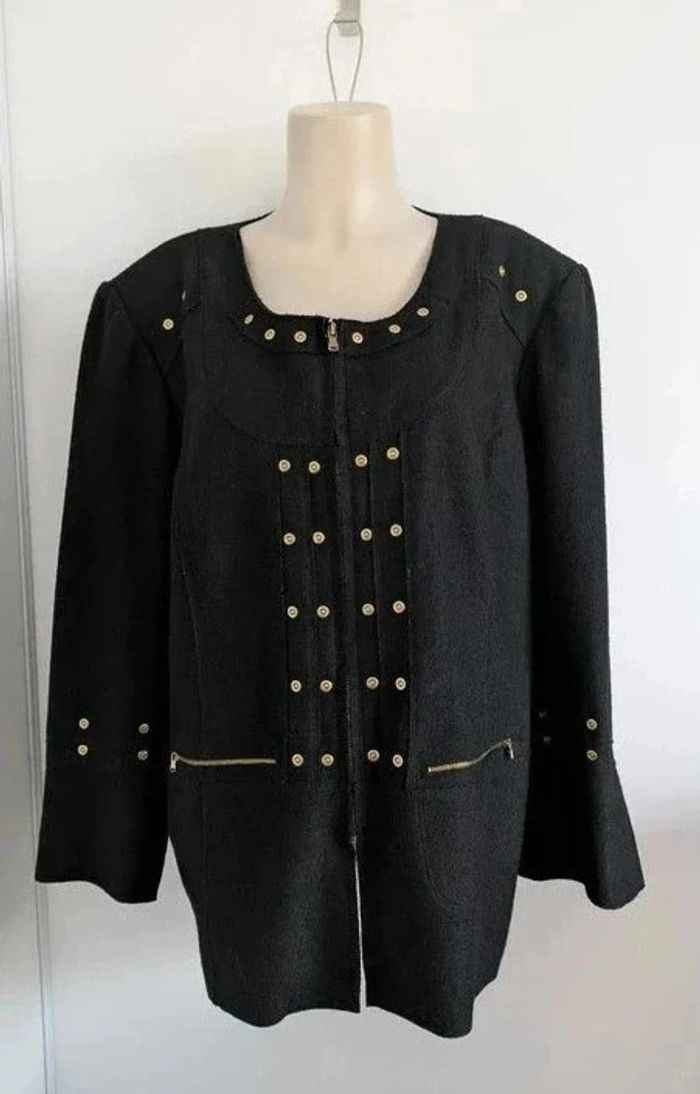 Veste zippée noire - 30% laine - Alain Weiz - taille 52