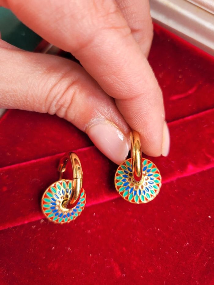 Parure acier inoxydable et émaux - photo numéro 2