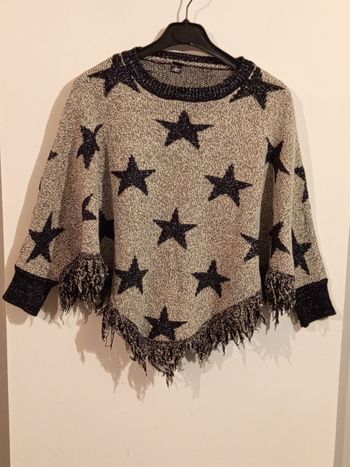 Très beau pull comme neuf manches chauve-souris gris taupe