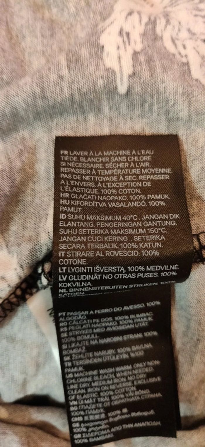 Tshirt mc noir palmiers multicolores H&M 14 ans - photo numéro 5