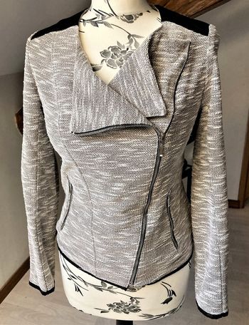 Veste perfecto tissu gris chiné taille 36/38