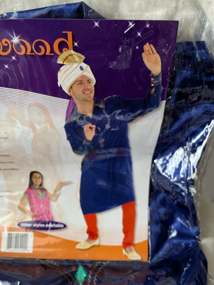 Déguisement Hindoue, Indien, Bollywood, Maharani bleu et rouge taille S - photo numéro 2