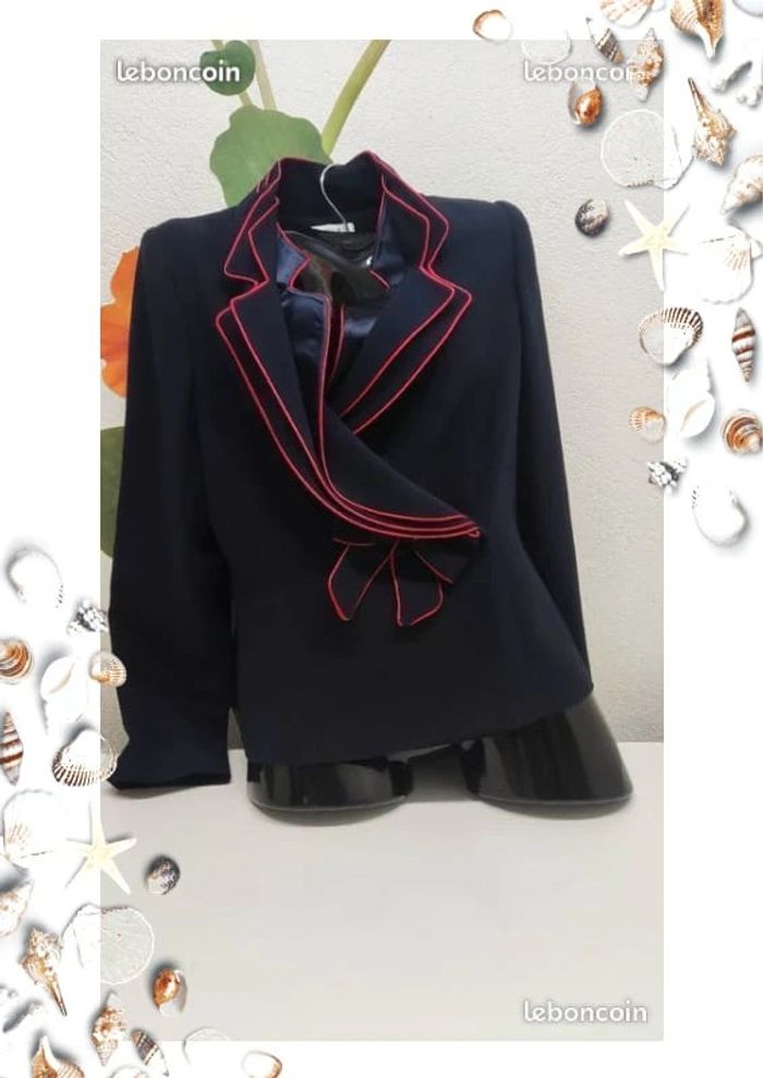 Veste bleue marine et lisseret rouge 44 Mathieu paris - photo numéro 2