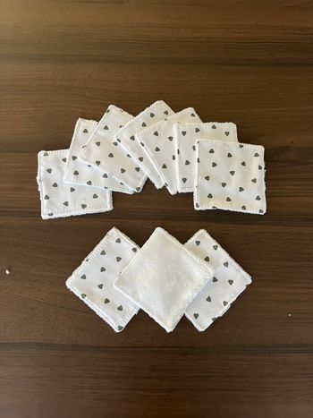 Lot 10 carrés cotons lavables réutilisables