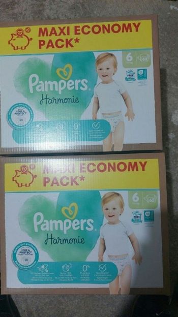 Couche pampers taille 6harmonie 124couche pour 36euro