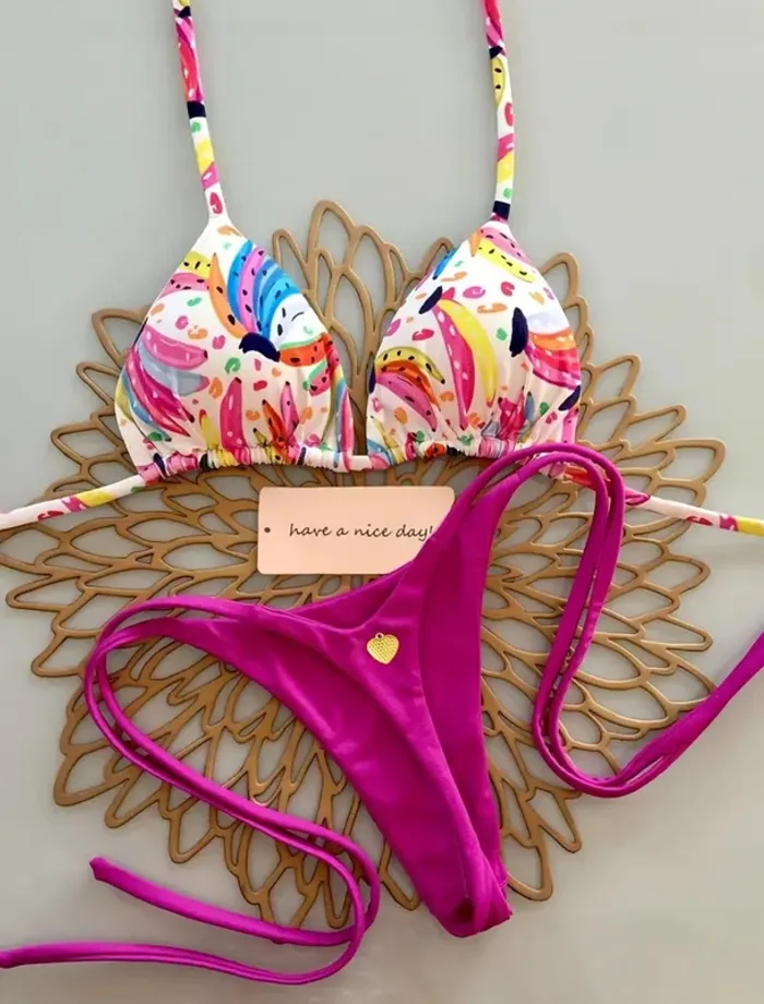 Bikini sexy et sensuel, très coloré taille M - photo numéro 2