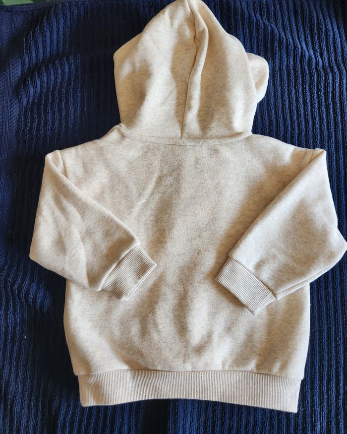 Sweat-shirt à capuche kiabi crème 24 mois - photo numéro 3