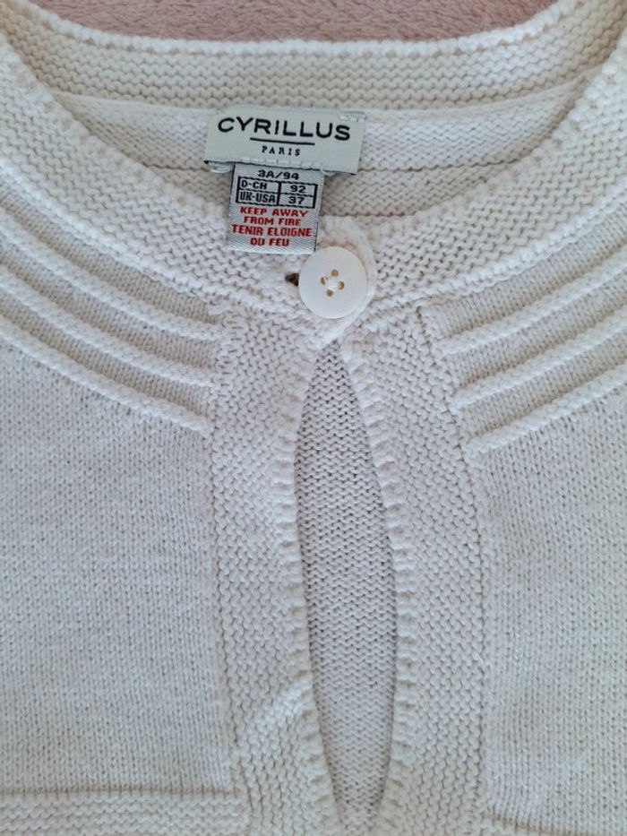 Gilet court boléro Cyrillus 3 ans crème - photo numéro 2