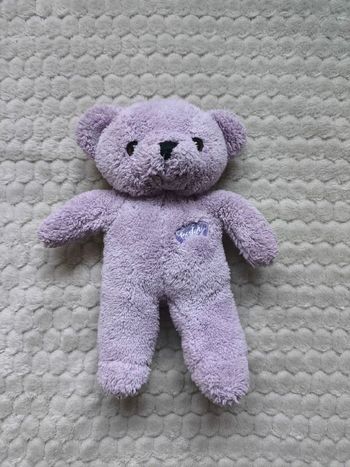 Peluche ourson violet 20 cm