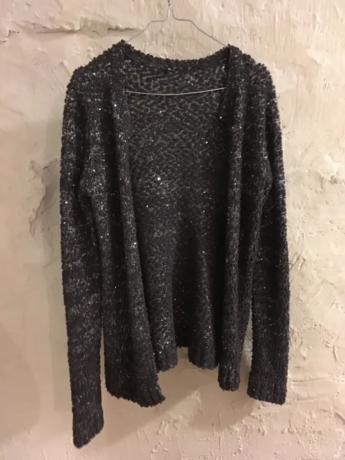 Gilet gris à paillettes @