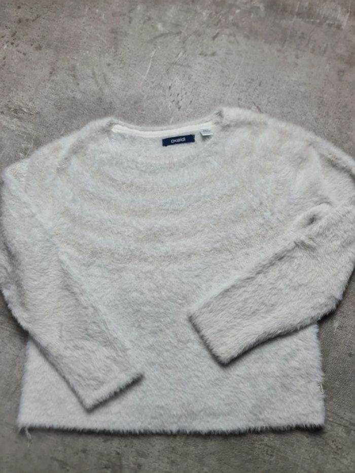 Pull blanc tout doux fille Taille 6 ans Marque okaidi - photo numéro 4