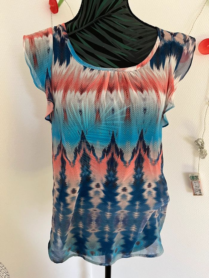 Blouse rose et bleue camaïeu 36