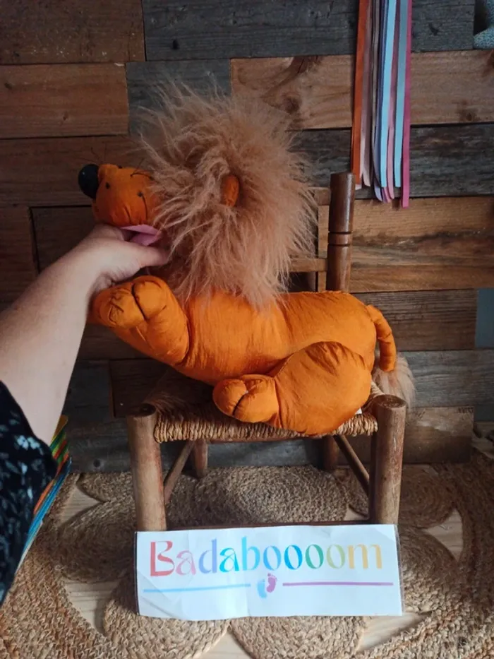 Peluche lion toile de parachute Auchan tbe - photo numéro 4