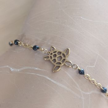 Bracelet tortue noir et doré