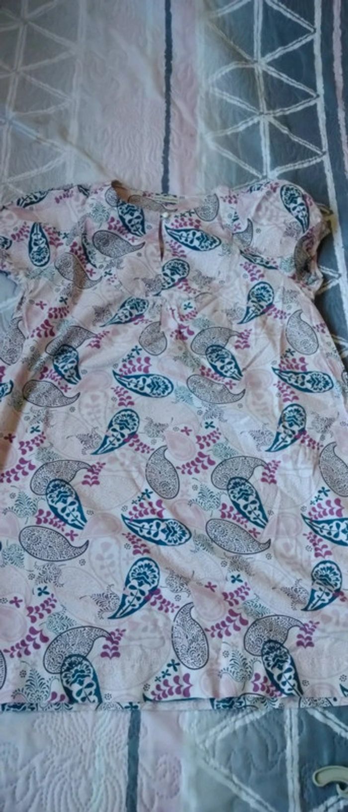 Tunique longue motif feuilles rose fille 12 ans vert baudet - photo numéro 5