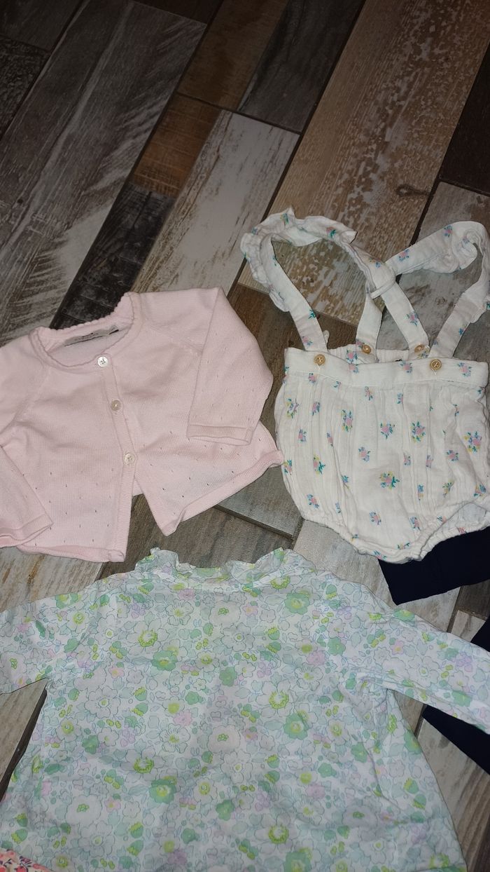 Lot jacadi cyrillus liberty robe blouse bloomer trench 3/6 mois - photo numéro 7