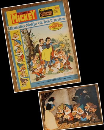 Ancien journal de Mickey avec poster Blanche neige N°1119 Année 1973 vintage