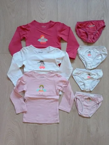 Lot de 3 tee shirt ML et 4 culottes Vertbaudet 3 ans