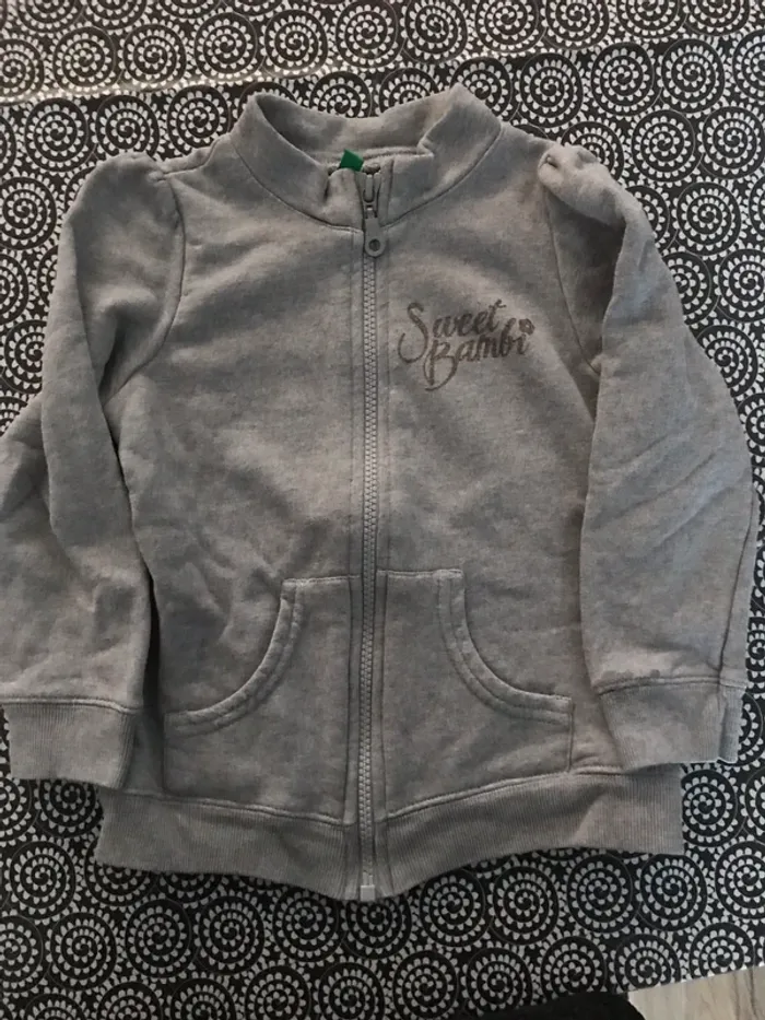 Sweat zippé bambi benetton 3-4 ans - photo numéro 2