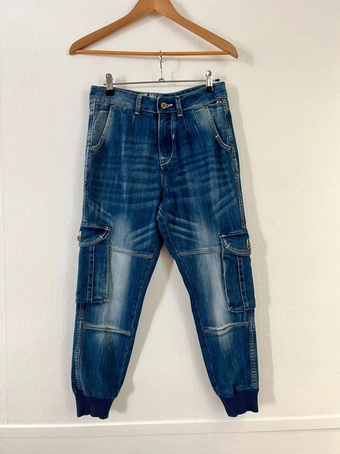 Jean pantalon femme bleu vintage y2k taille 32 cargo - photo numéro 2