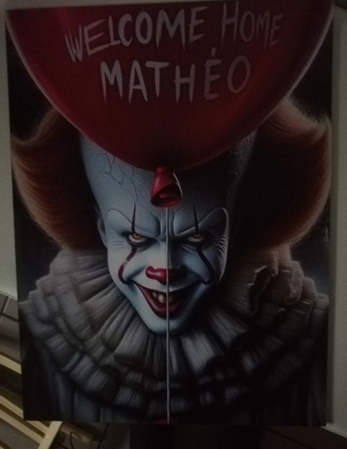 Plaque décorative "pennywise" prénom Mathéo - photo numéro 2
