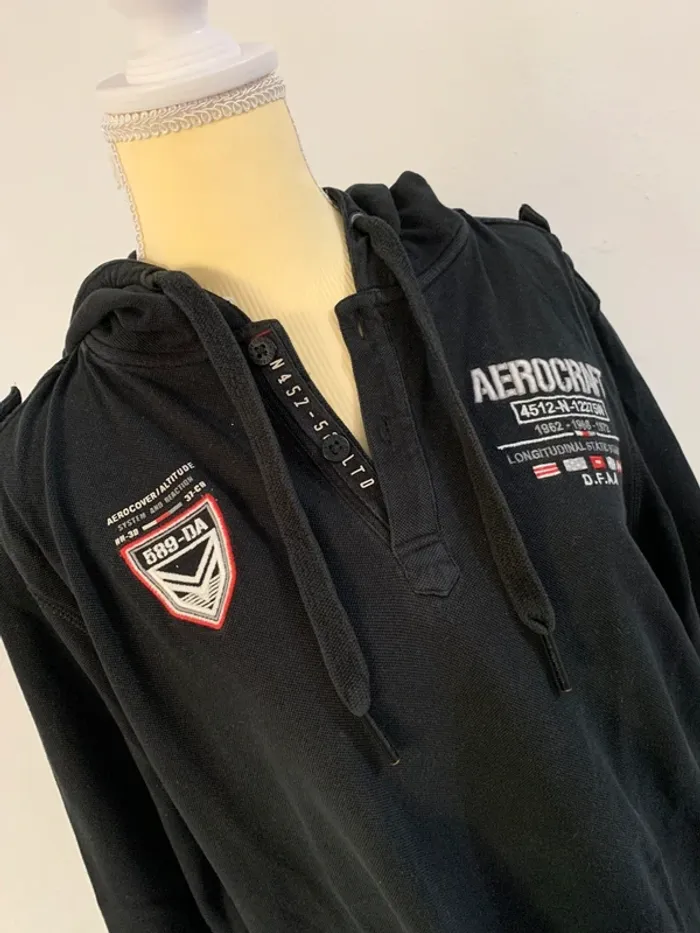 Sweat à capuche noir imprimé – Celio – Taille XXL - photo numéro 2