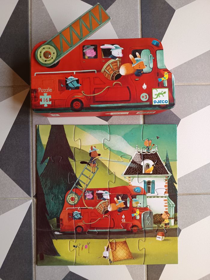 Puzzle pompiers 16 pièces Djeco