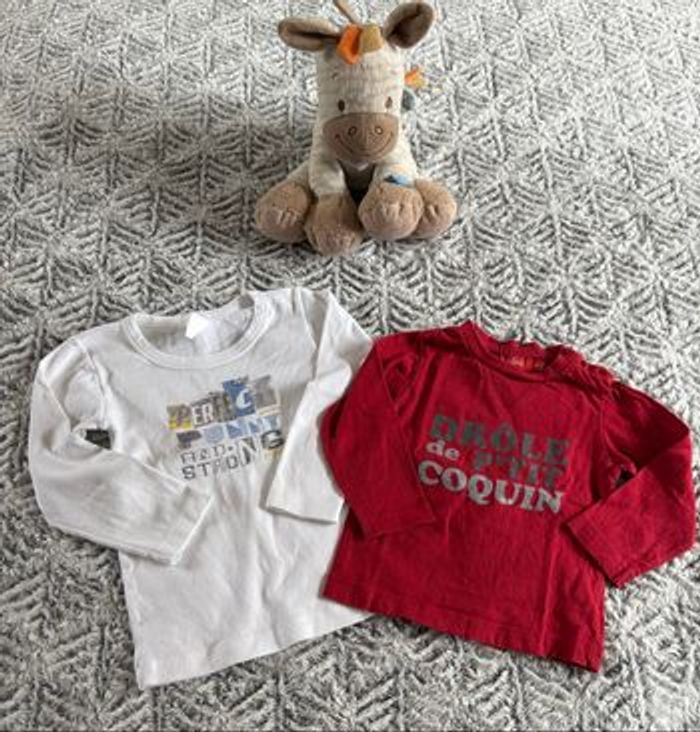 Lot de 6 t-shirts manches longues 9 mois - photo numéro 4