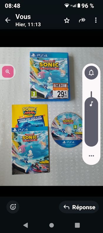 Jeu PS4  sonic