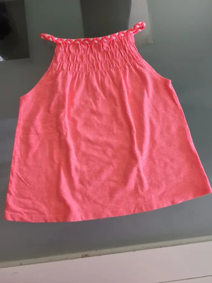 Débardeur fille 4 ans rose fluo