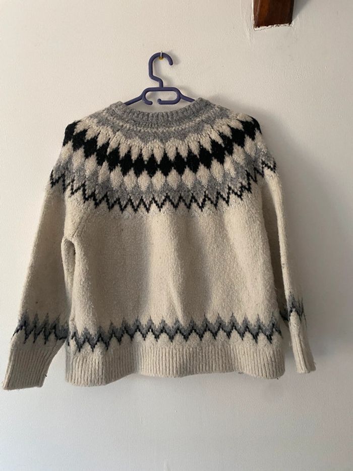Pull femme blanc à col rond Taille M - photo numéro 2