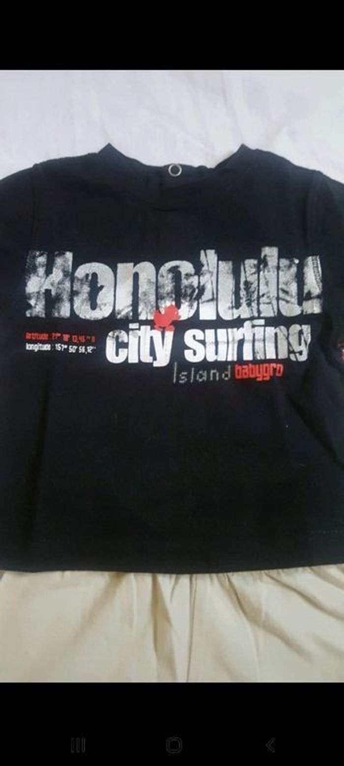 Bel ensemble short et t-shirt noir 3 mois - photo numéro 2