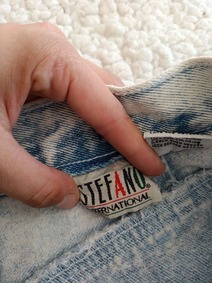Rare Stefano vintage imprimé pastel années 80 - coupe carotte taille haute - photo numéro 4