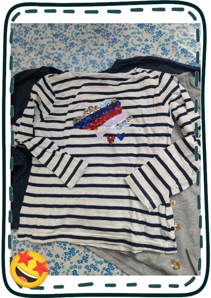 Lot de 3 tee-shirts manches longues 8 ans Monoprix kids - photo numéro 2