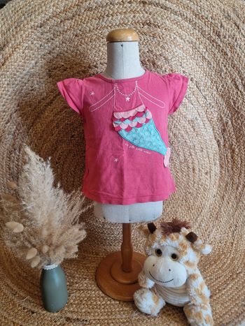 Jolie tee-shirt sirène rose fille du pareil au même 23 mois 86cm