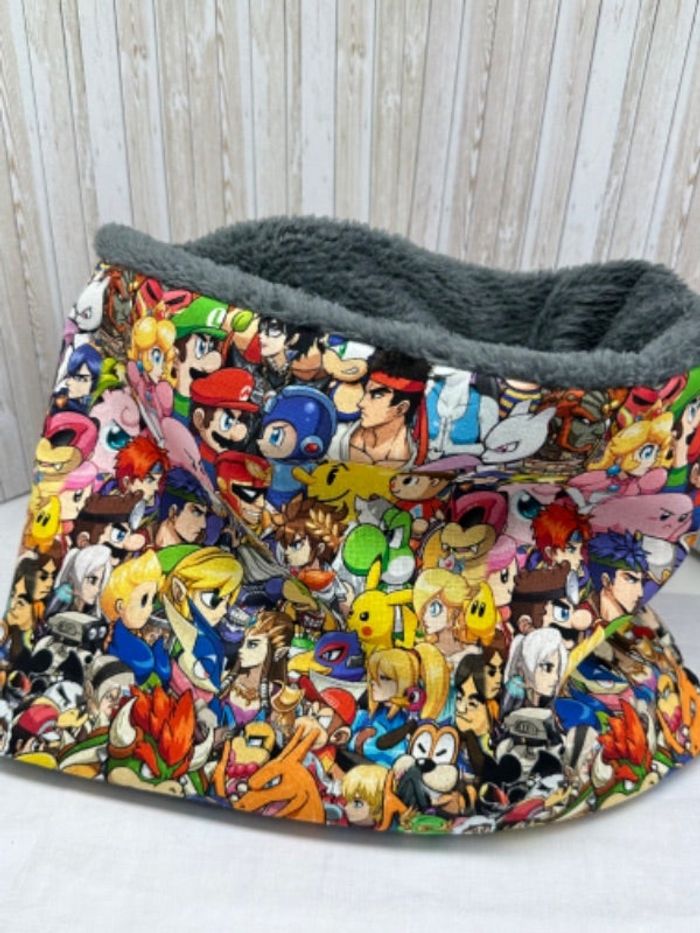 Snood tour de cou cache cou enfant super Mario  plusieurs taille et motifs au choix