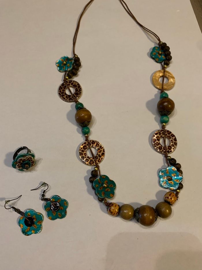 Ensemble sautoir bague BO