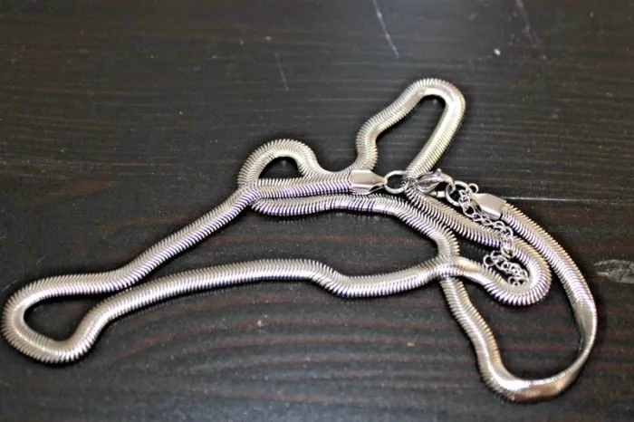 collier en maille serpent plat en acier inoxydable longueur mini 55 cms - photo numéro 7