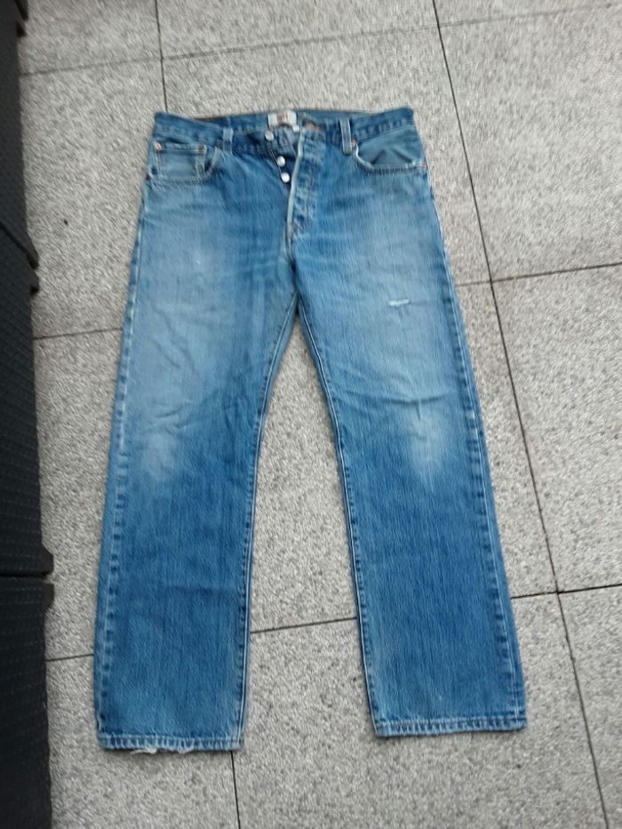 Pantalon jean vintage marque Levi s strauss taille w 34 l 30 fermeture bouton - photo numéro 3