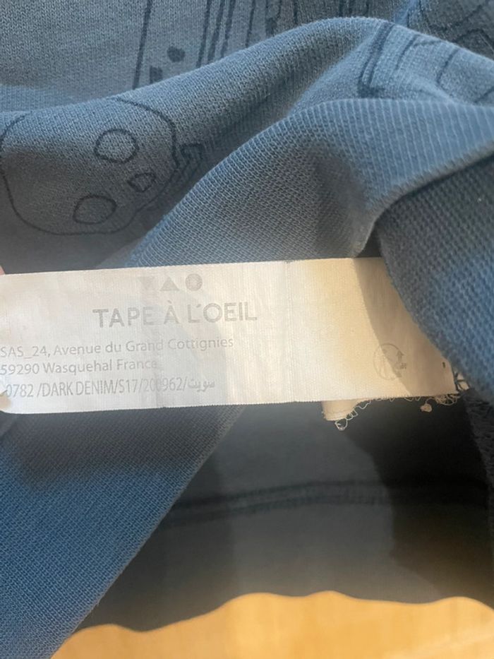Sweat bleu tape à l’œil manches longues 3 ans - 96 cm - photo numéro 5