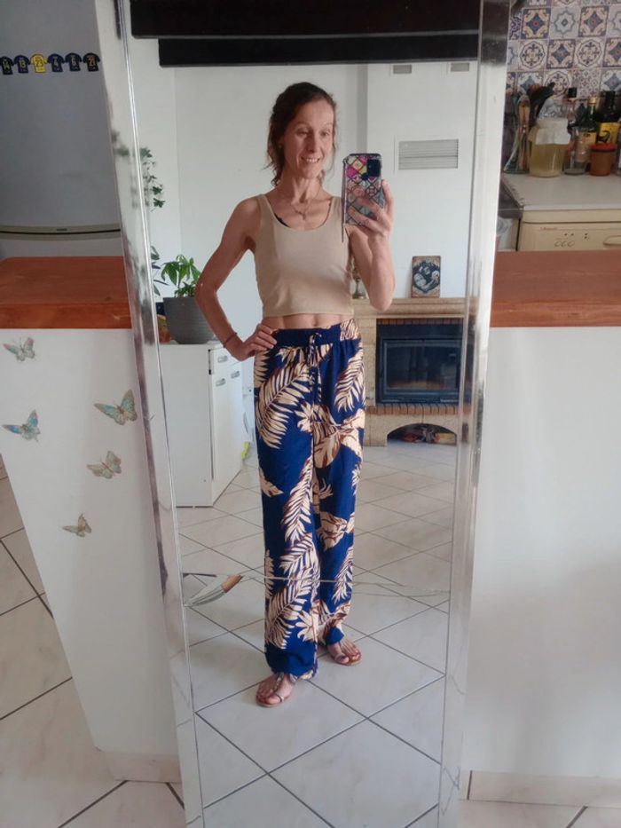 Pantalon femme fluide M tropical p