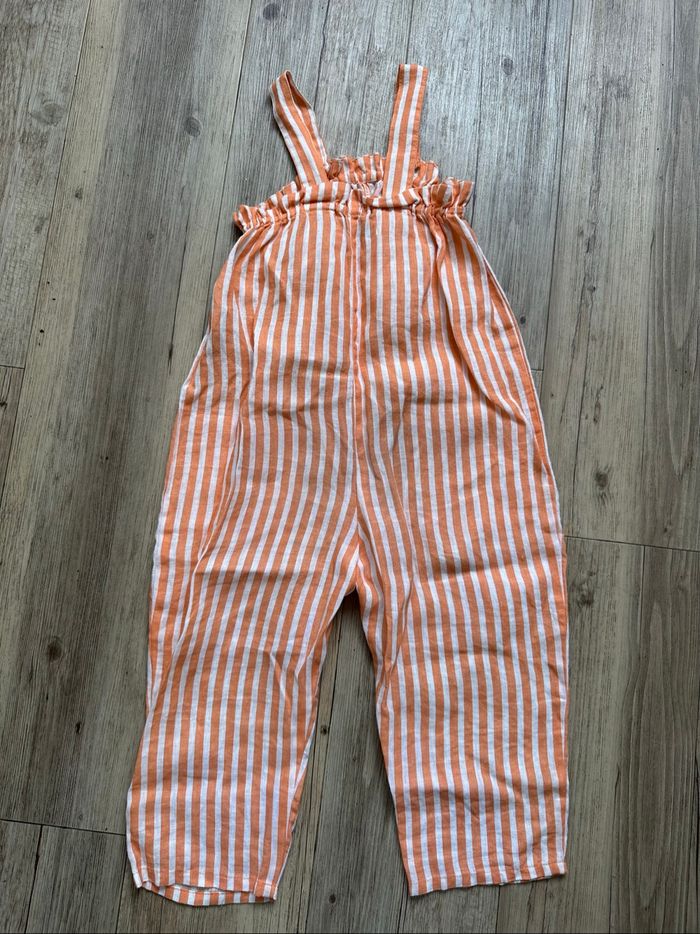 Salopette d’été rayé orange Zara fille 3/4 ans - photo numéro 3