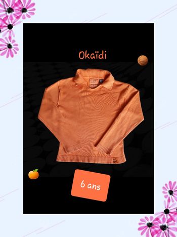 🧡 Joli pull fin orange Okaïdi (6 ans) 🧡