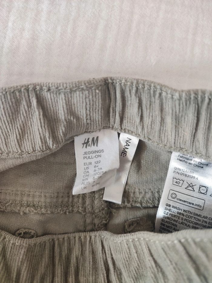 Pantalon legging velours fin côtelé H&M – Taille 6 ans - photo numéro 3